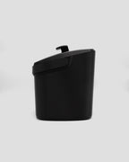 Better Underground coffee compost bin in black, side view – sleek recycled material compost bin