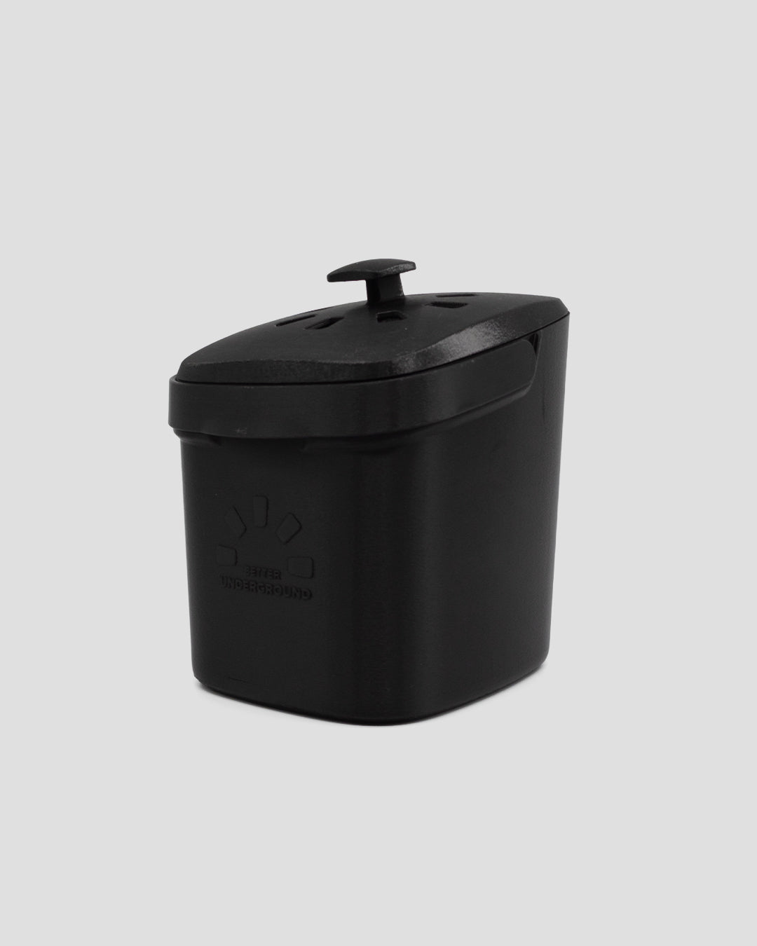 Better Underground coffee compost bin in black, lifestyle view – eco-friendly kitchen composting