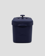 Better Underground coffee compost bin in blue, front view – recycled materials, sustainable design