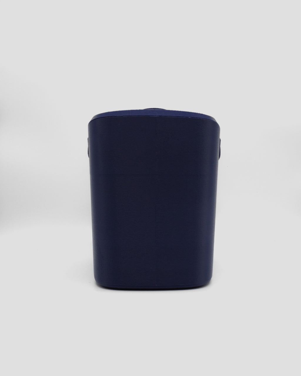 Better Underground coffee compost bin in blue, styled in kitchen – rear view -designer compost bin Australia