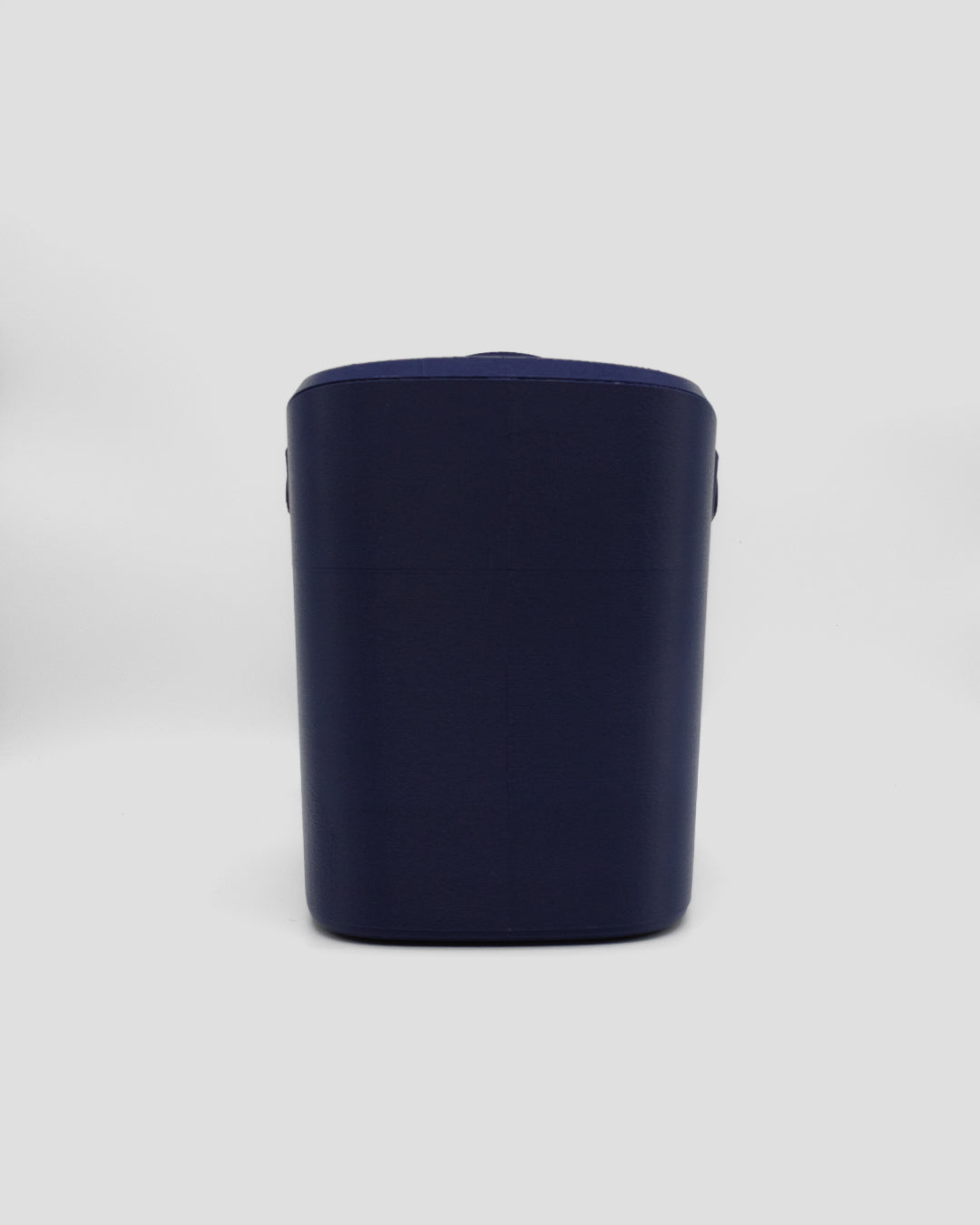 Better Underground coffee compost bin in blue, styled in kitchen – rear view -designer compost bin Australia