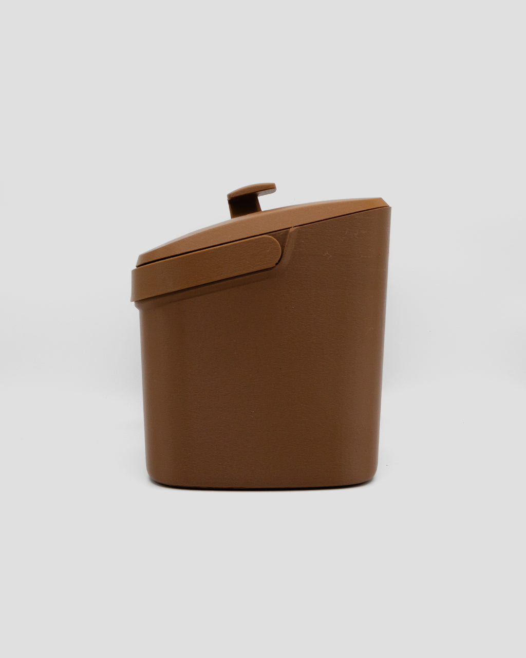 Better Underground coffee compost bin in brown, side view – sleek minimal kitchen compost bin
