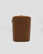 Better Underground coffee compost bin in brown, styled in kitchen – rear view -designer compost bin Australia