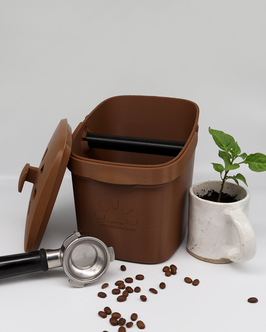 Coffee Compost Bin with Removable Knock