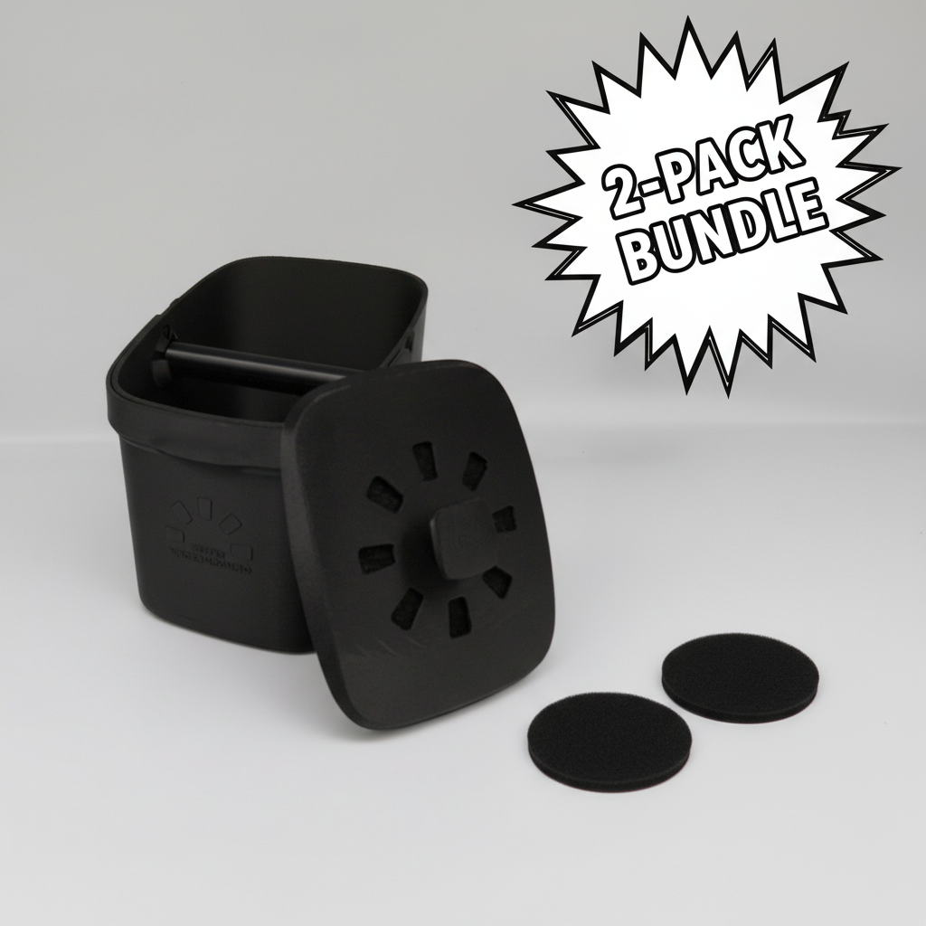 Coffee Compost Bin Bundle - 1 Bin + 2 Replacement Filters