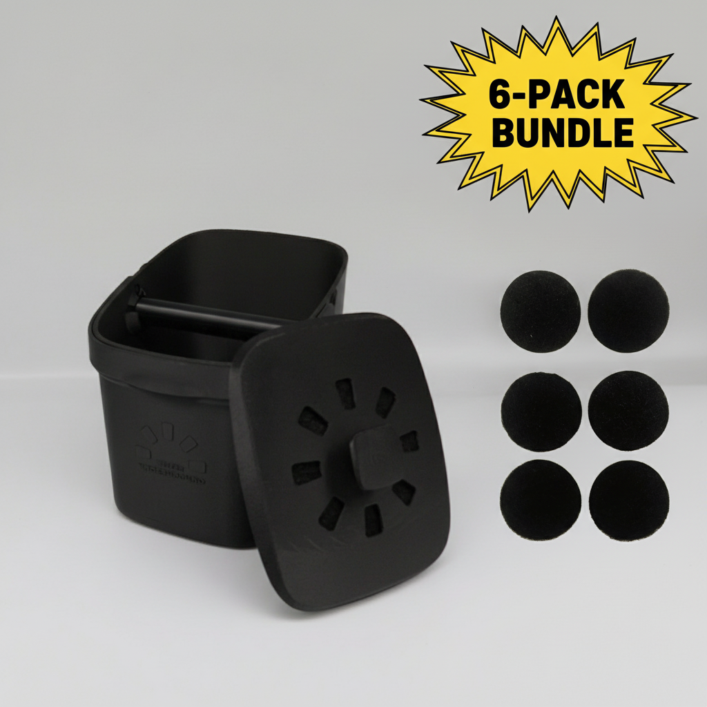 Coffee Compost Bin Bundle - 1 Bin + 6 Replacement Filters