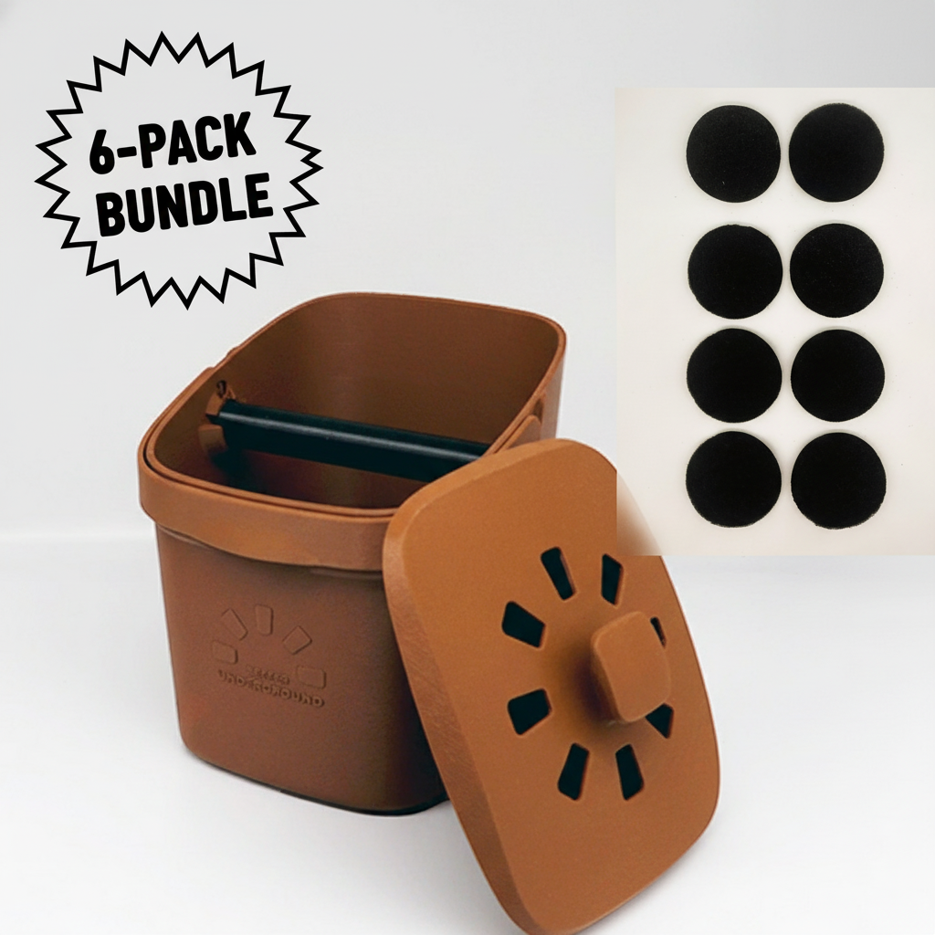 Coffee Compost Bin Bundle - 1 Bin + 6 Replacement Filters