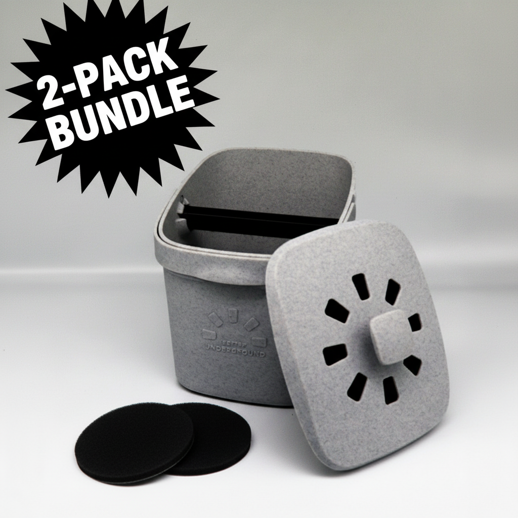 Coffee Compost Bin Bundle - 1 Bin + 2 Replacement Filters